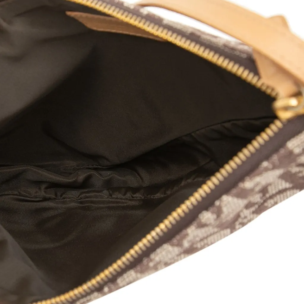 Dior Mini Diorissimo Canvas Saddle Pochette Brown Very good - Model View