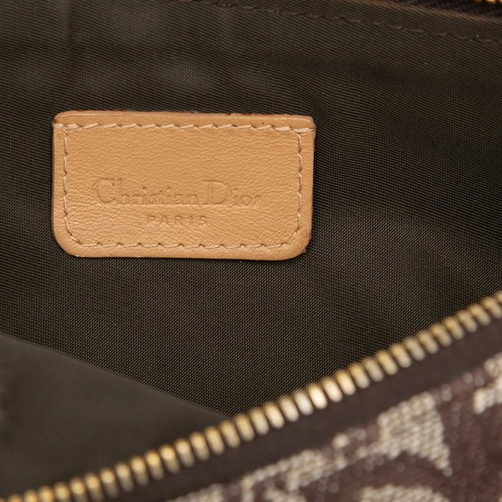 Dior Mini Diorissimo Canvas Saddle Pochette Brown Very good - Box View