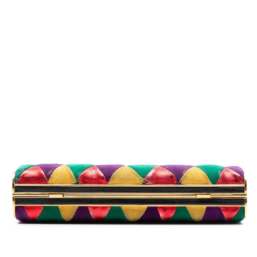 Miu Miu Multicolor Velvet Harlequin Minaudiere Clutch with Strap MultiColor Very good - Inside View