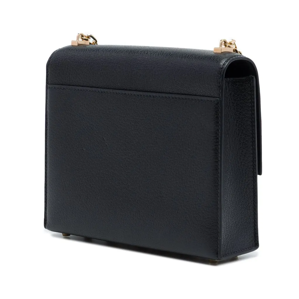Hermès Mini Chevre Mysore Verrou Chaine Black Leather Good - Back View
