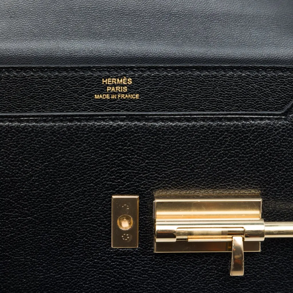 Hermès Mini Chevre Mysore Verrou Chaine Black Leather Good - Box View