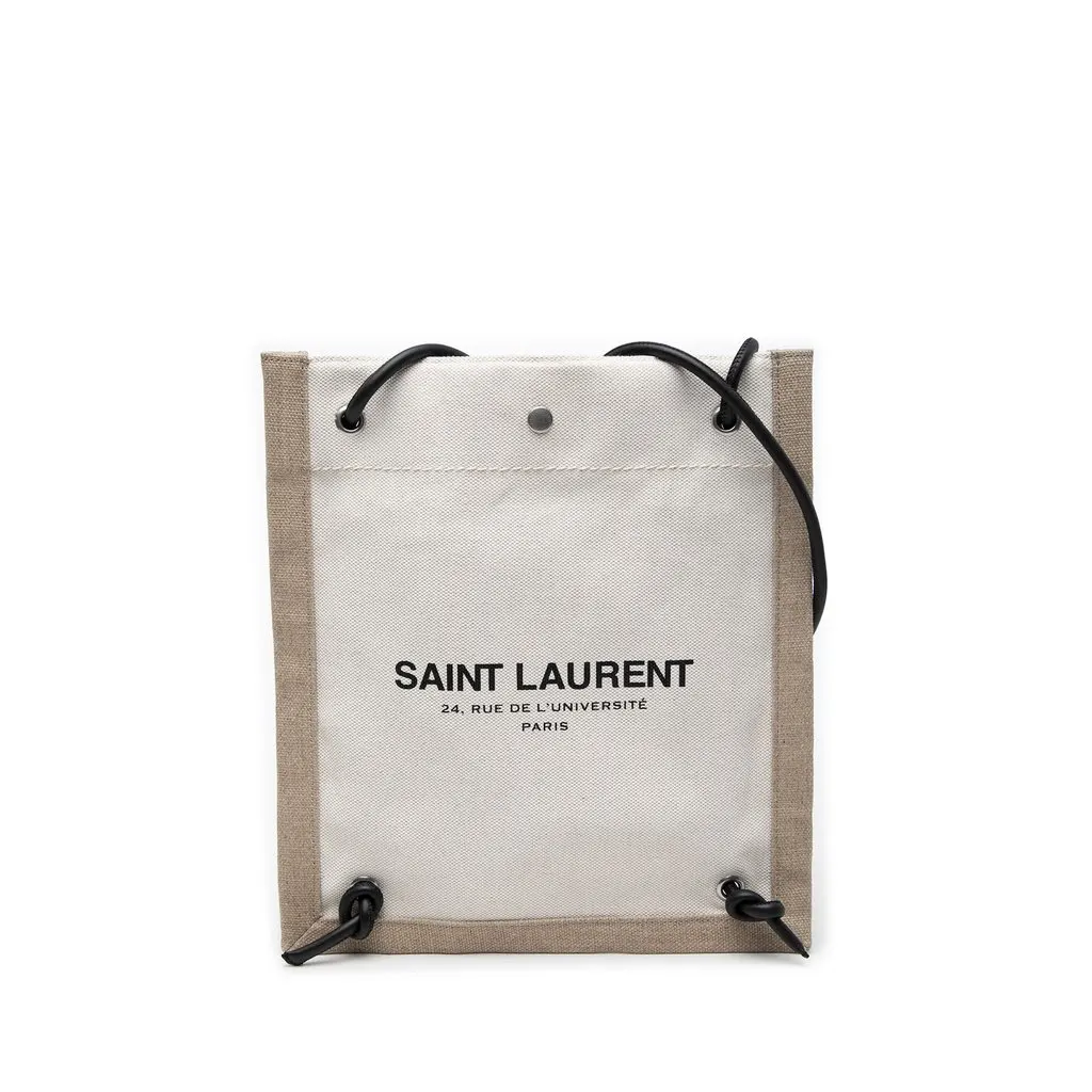 Saint Laurent Canvas Universite Flat Convertible Crossbody Brown Very good - Front View