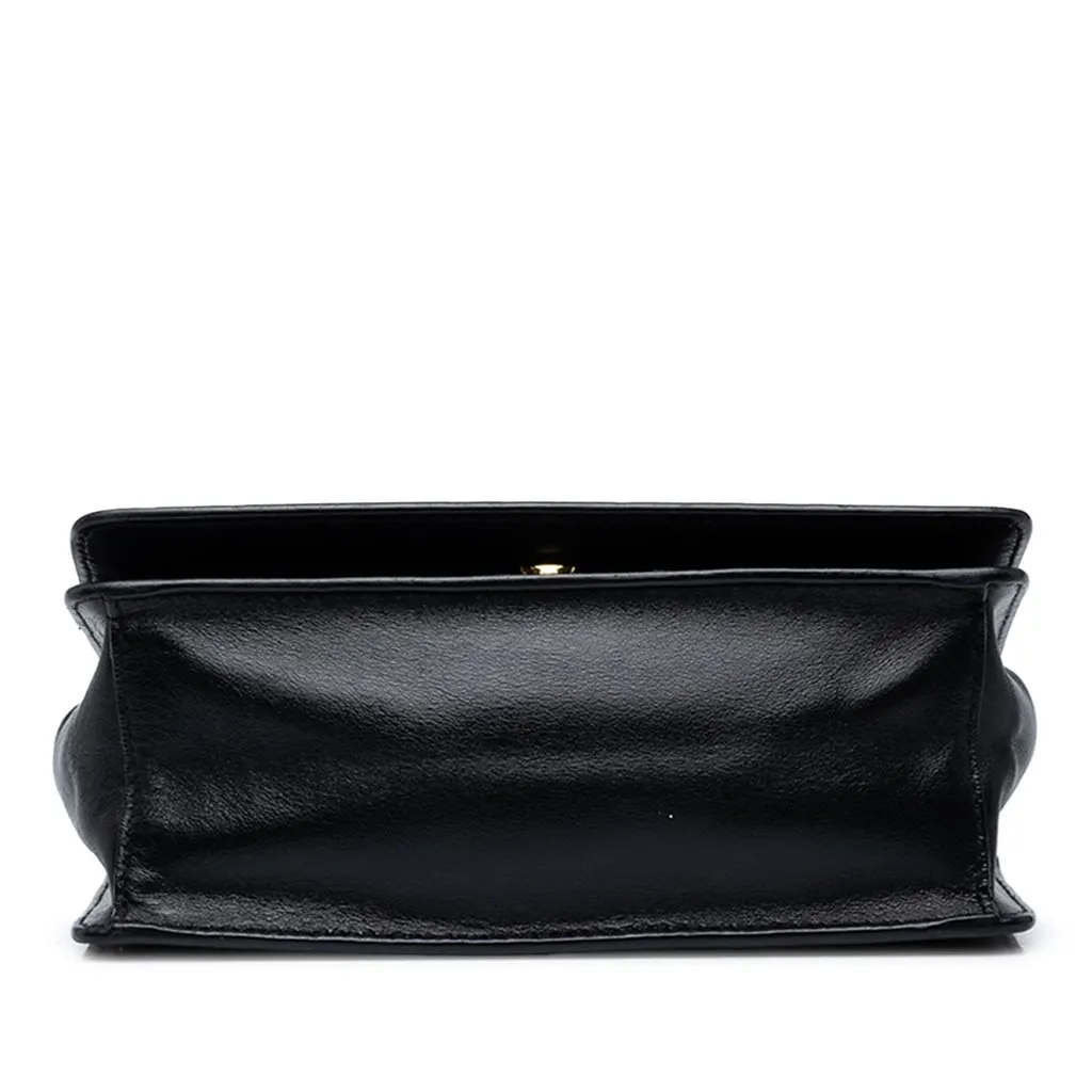 Prada Saffiano Lux Chain Crossbody Black Leather Good - Inside View