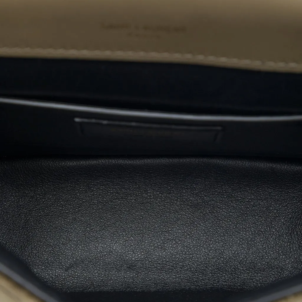 Saint Laurent Small Velvet Monogram Vicky Chain Bag Brown Very good - Model View