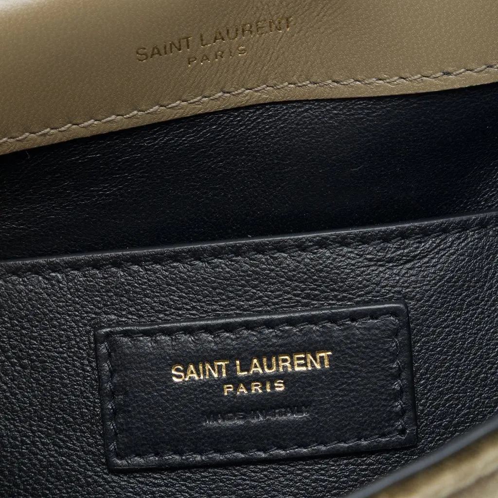 Saint Laurent Small Velvet Monogram Vicky Chain Bag Brown Very good - Box View