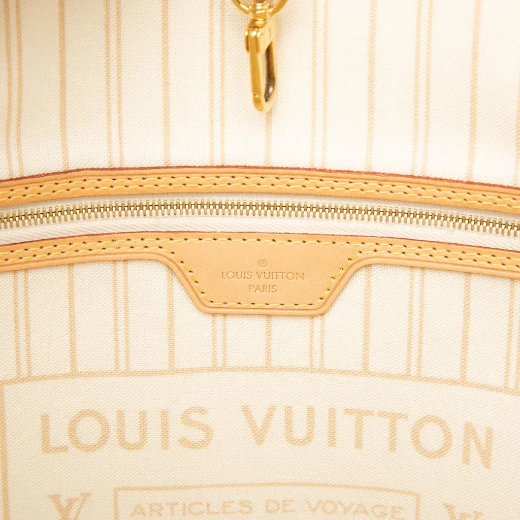 Louis Vuitton Damier Azur Neverfull MM White Very good - Box View