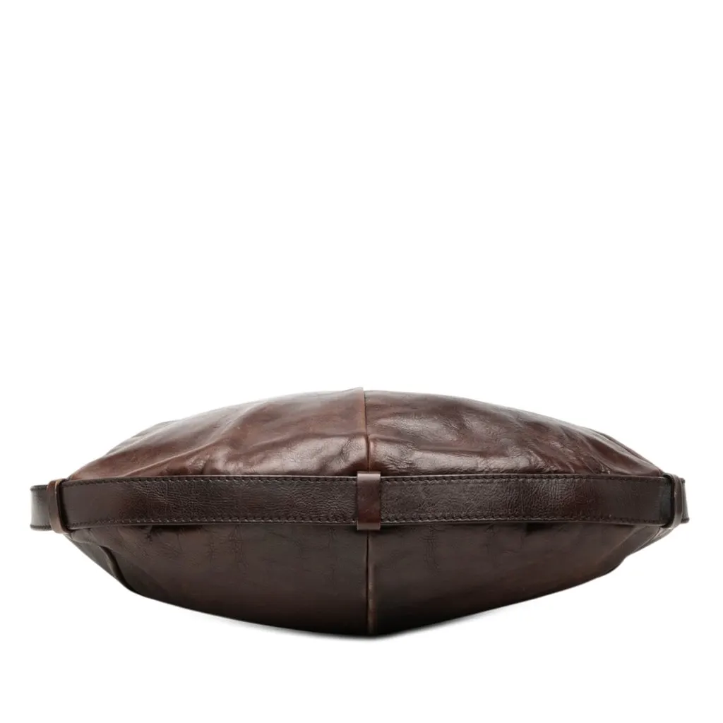 Saint Laurent Medium Calfskin Mombasa Hobo Brown Leather Good - Inside View