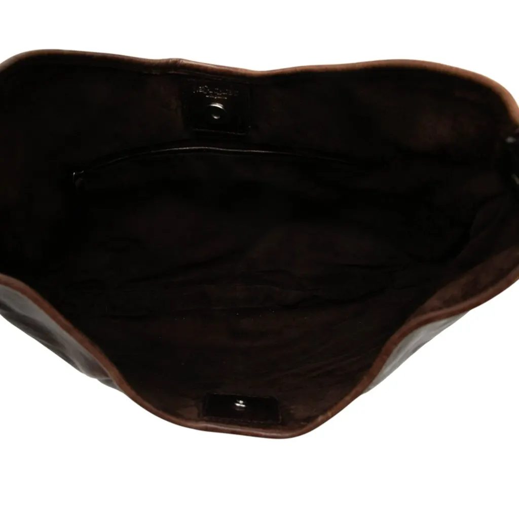 Saint Laurent Medium Calfskin Mombasa Hobo Brown Leather Good - Model View