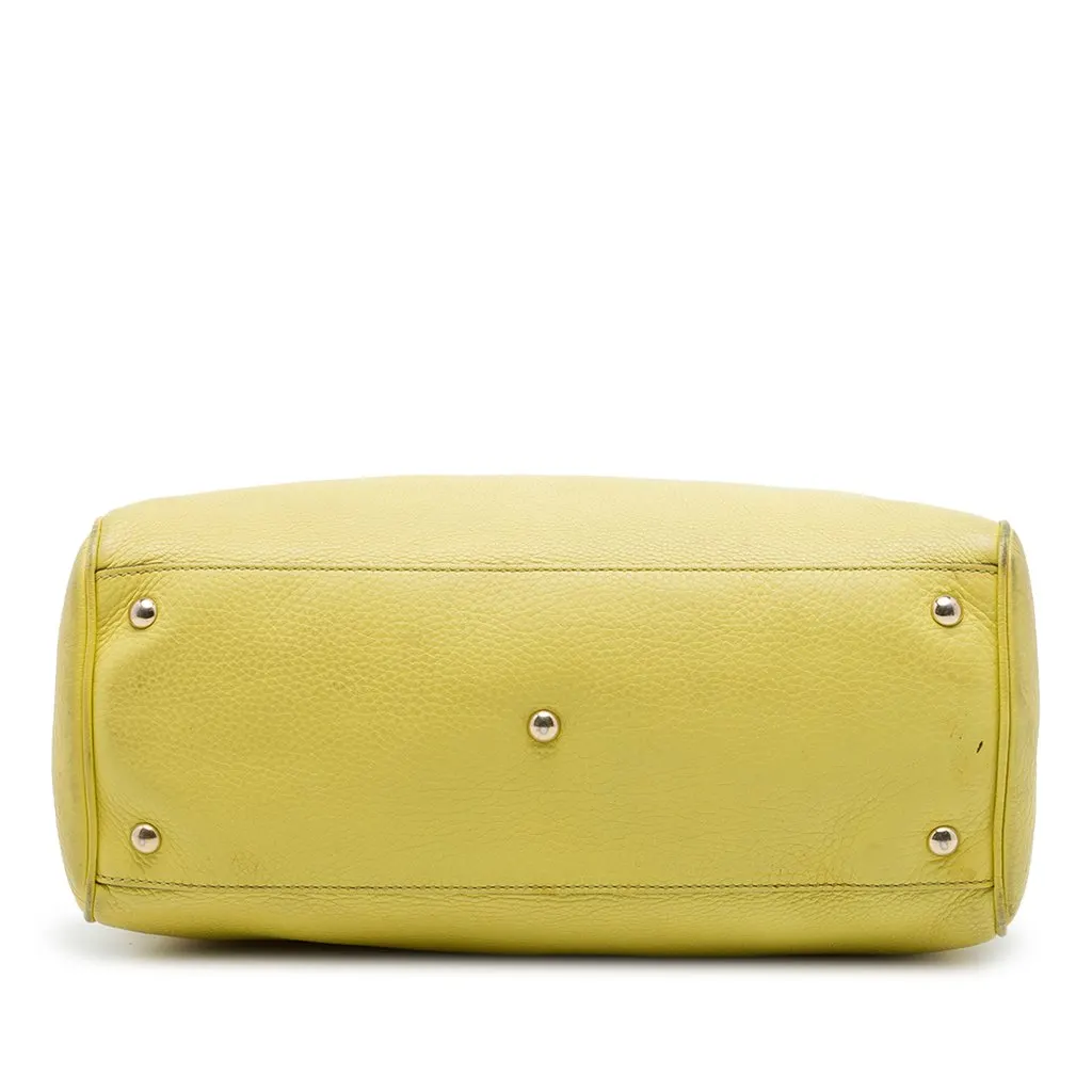 Gucci Medium Calfskin Bamboo Shopper Satchel Yellow Leather Very good - Inside View