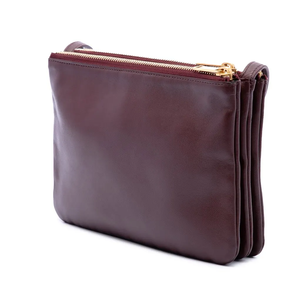 Celine Small Lambskin Trio Crossbody Red Leather Very good - Back View