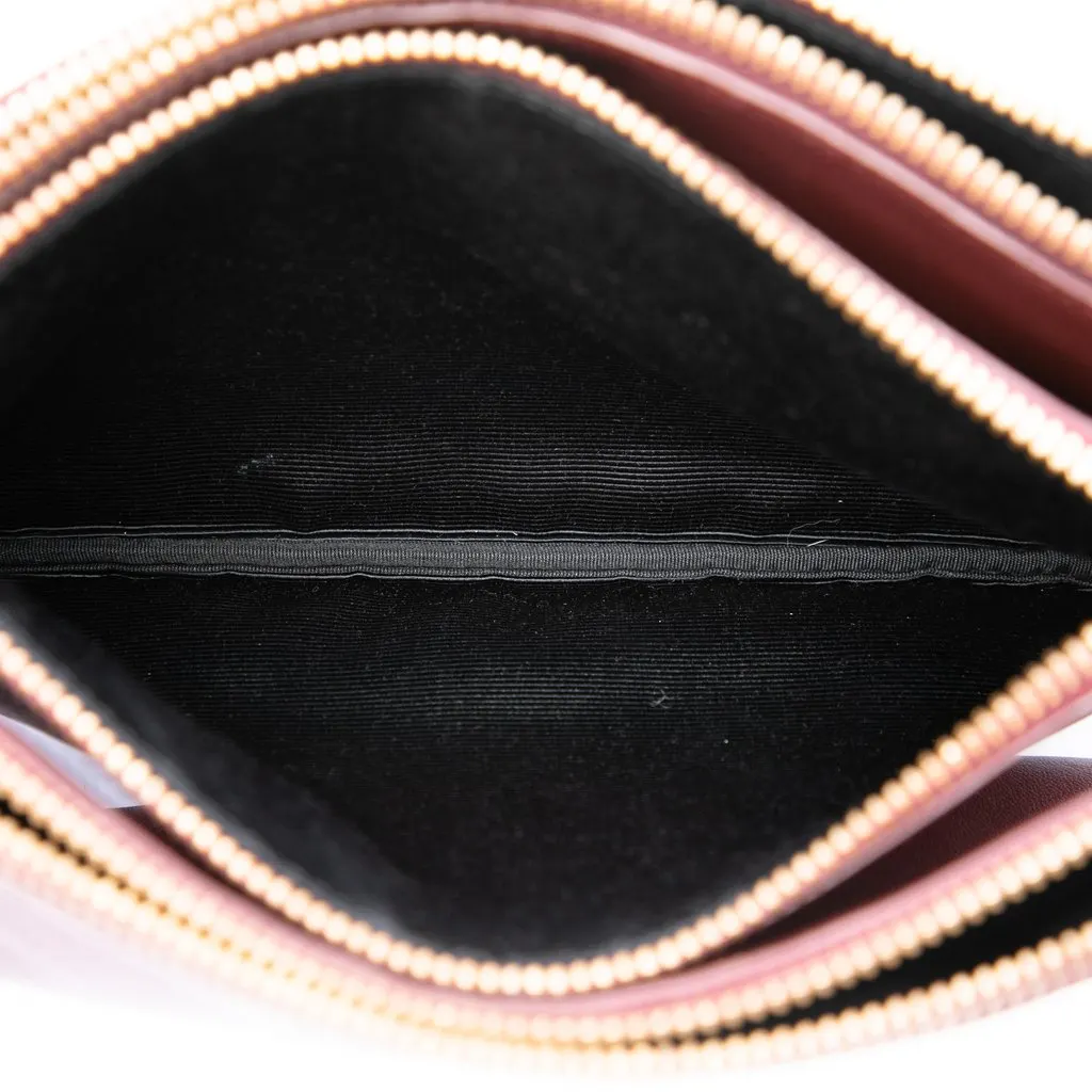 Celine Small Lambskin Trio Crossbody Red Leather Very good - Model View