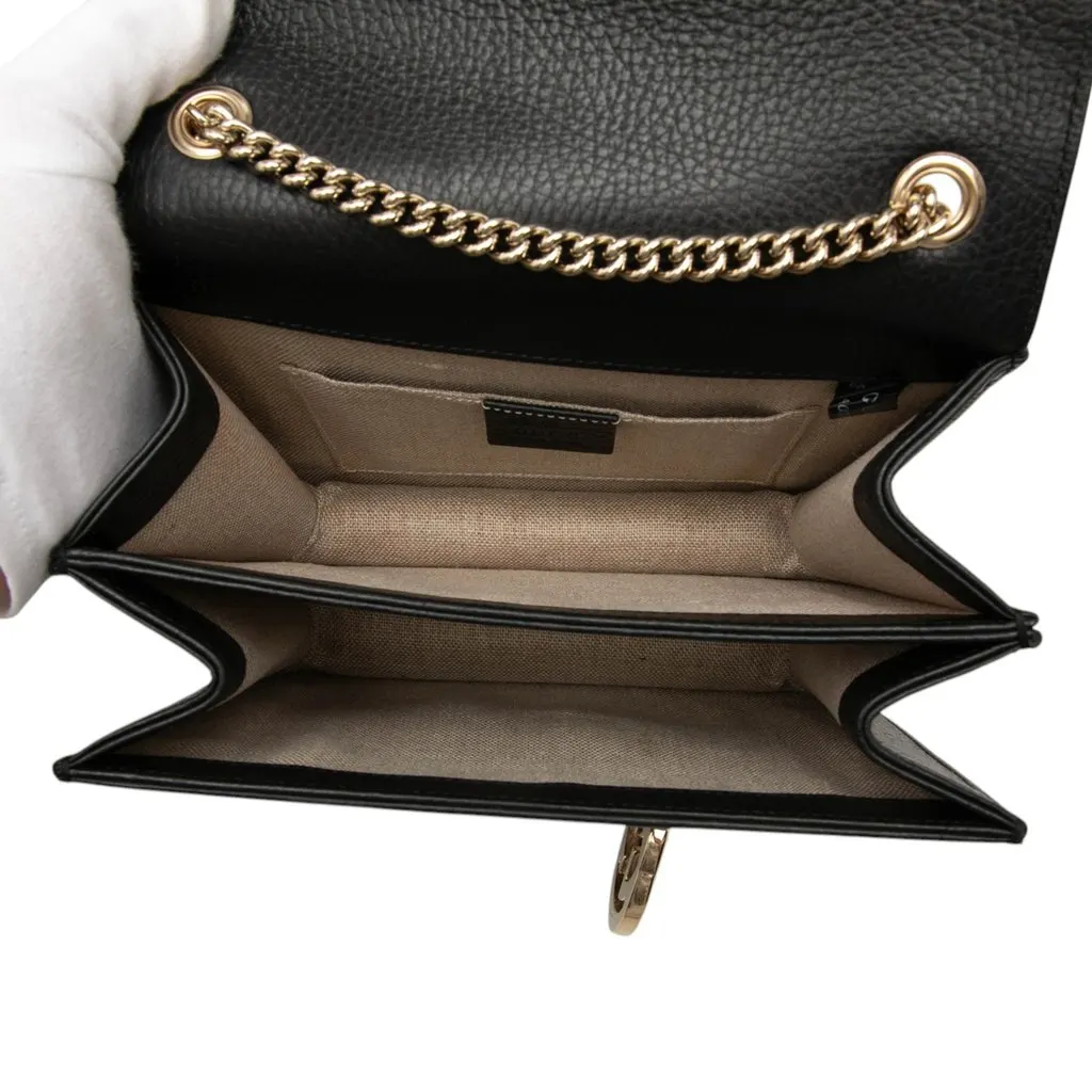Gucci Small Dollar Calfskin Interlocking G Crossbody Black Leather Very good - Model View