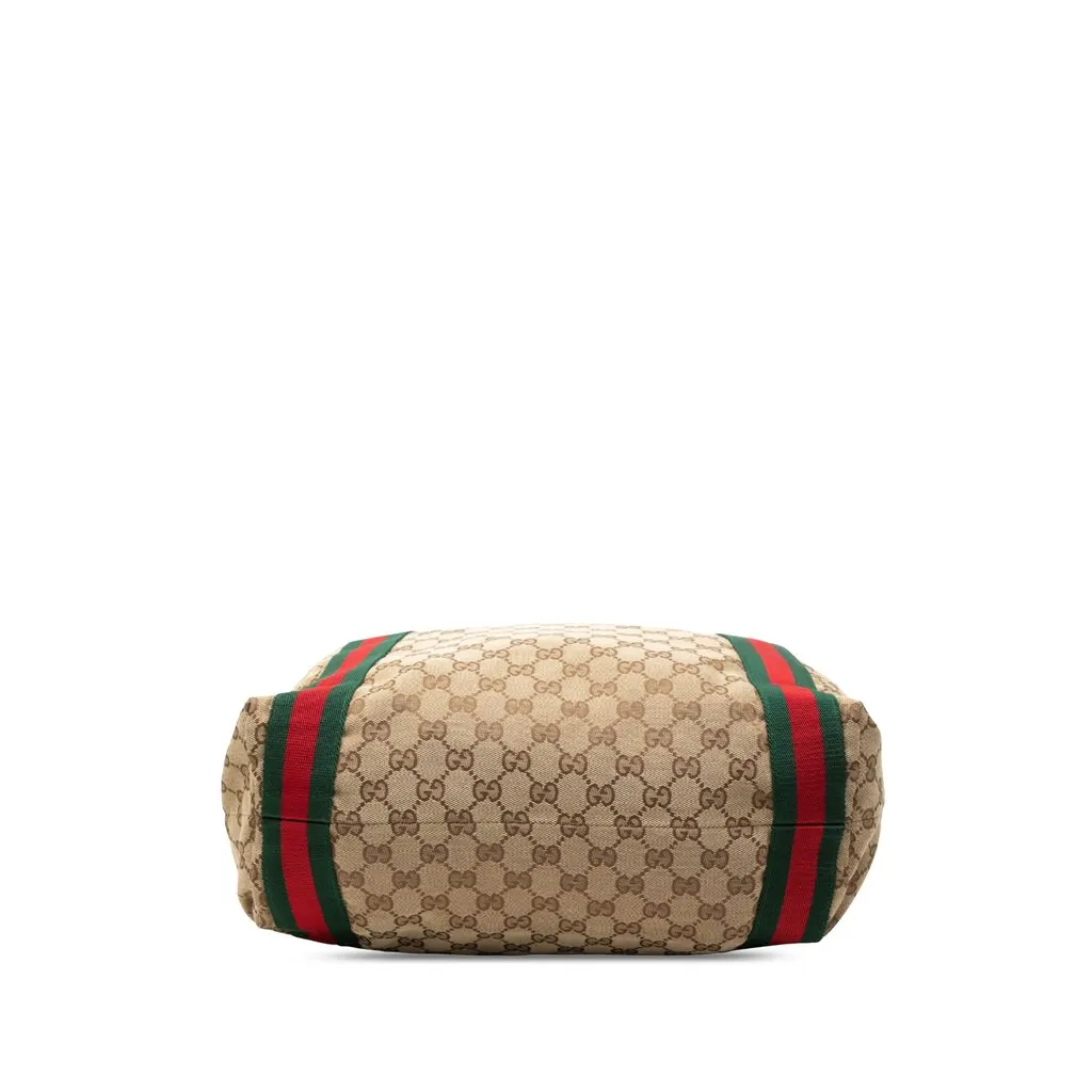 Gucci GG Canvas Web Tote Beige Very good - Inside View