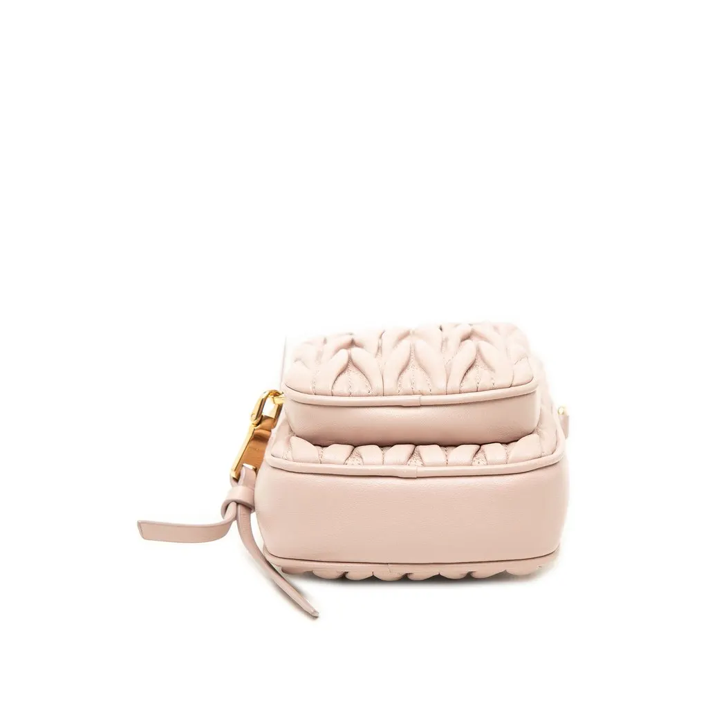 Miu Miu Matelasse Nappa Phone Holder Crossbody Pink Leather Very good - Inside View