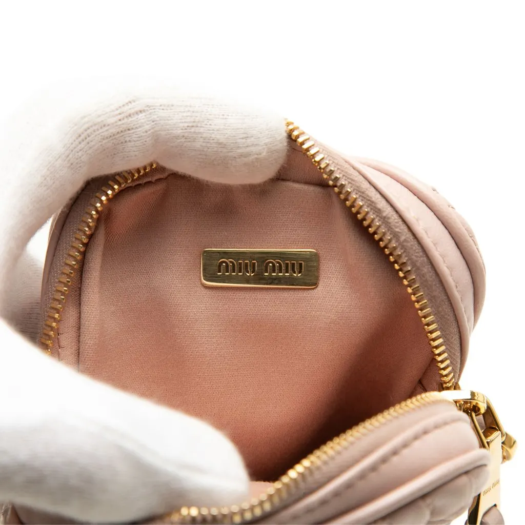 Miu Miu Matelasse Nappa Phone Holder Crossbody Pink Leather Very good - Box View
