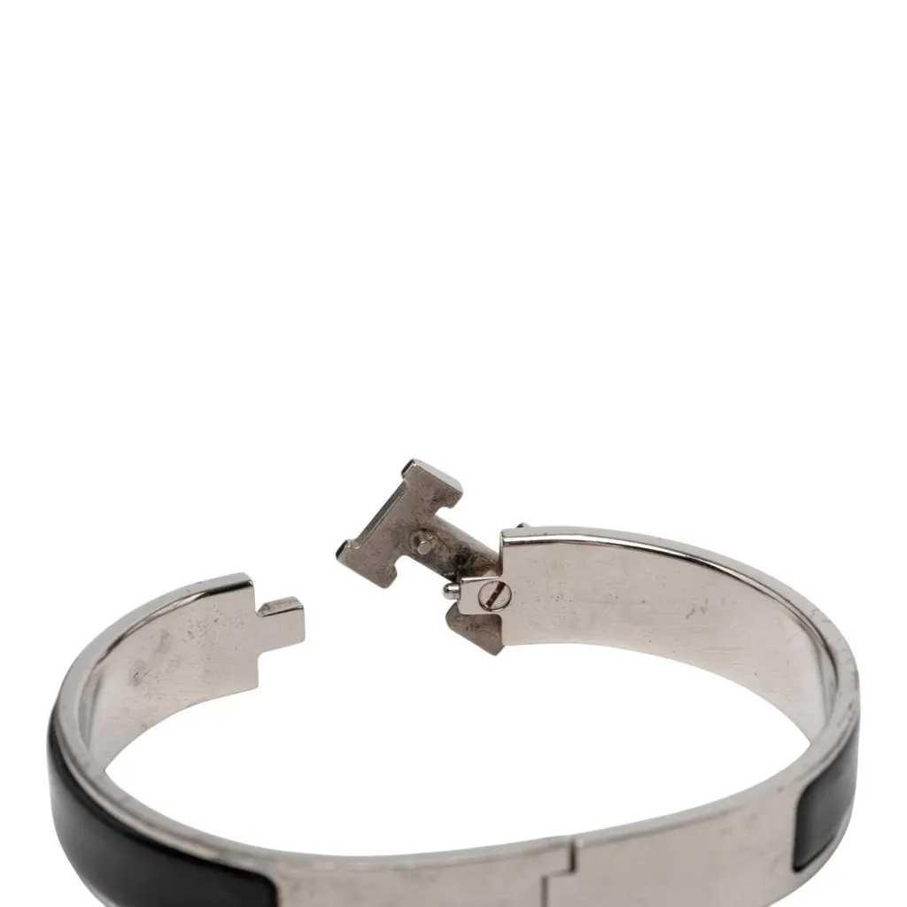 Hermès Narrow Enamel Clic H Bracelet PM Black Very good - Box View