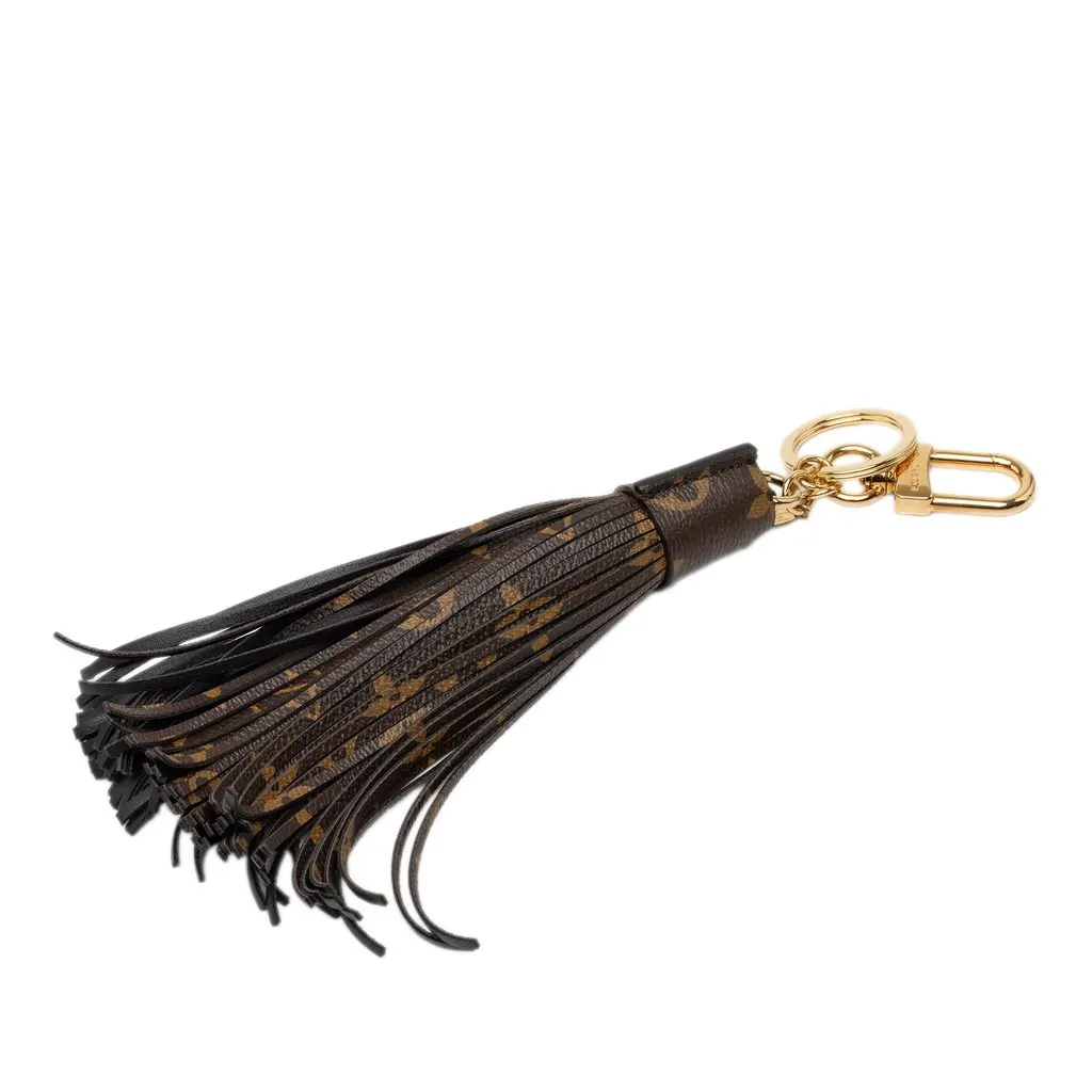 Louis Vuitton Monogram Tassel Bag Charm Brown Canvas Good - Front View