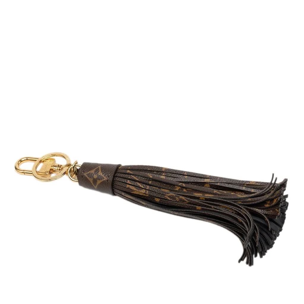 Louis Vuitton Monogram Tassel Bag Charm Brown Canvas Good - Back View