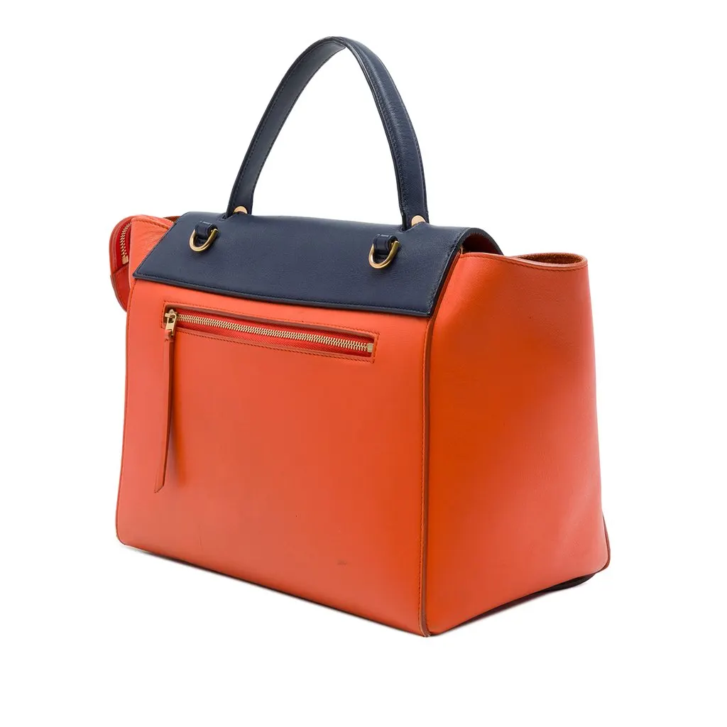 Celine Mini Tricolor Leather Belt Bag Orange Leather Good - Back View