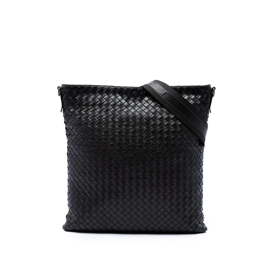 Bottega Veneta Nappa Intrecciato VN Crossbody Black Leather Very good - Front View
