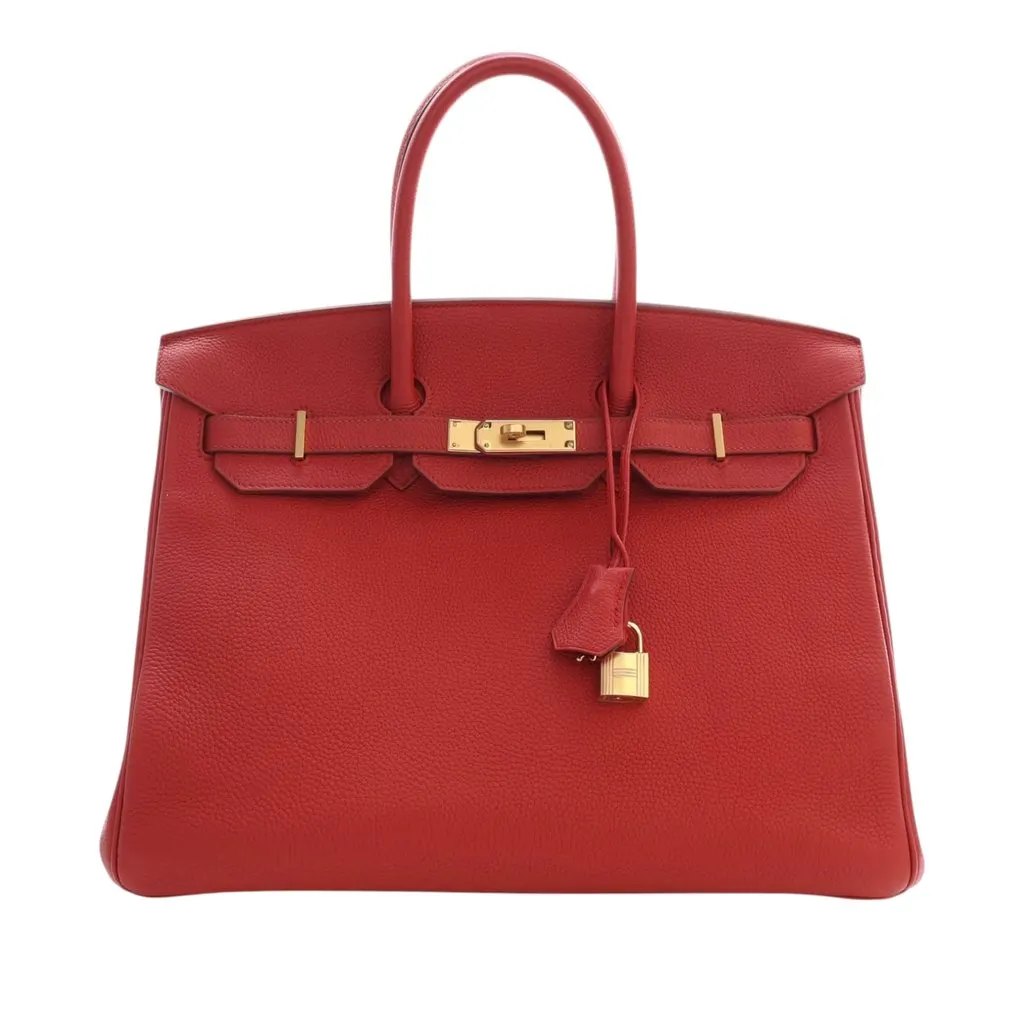 Hermès Togo Birkin Retourne 35 Red Leather Very good - Front View