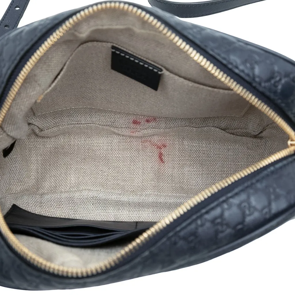 Gucci Microguccissima Bree Crossbody Blue Leather Very good - Model View