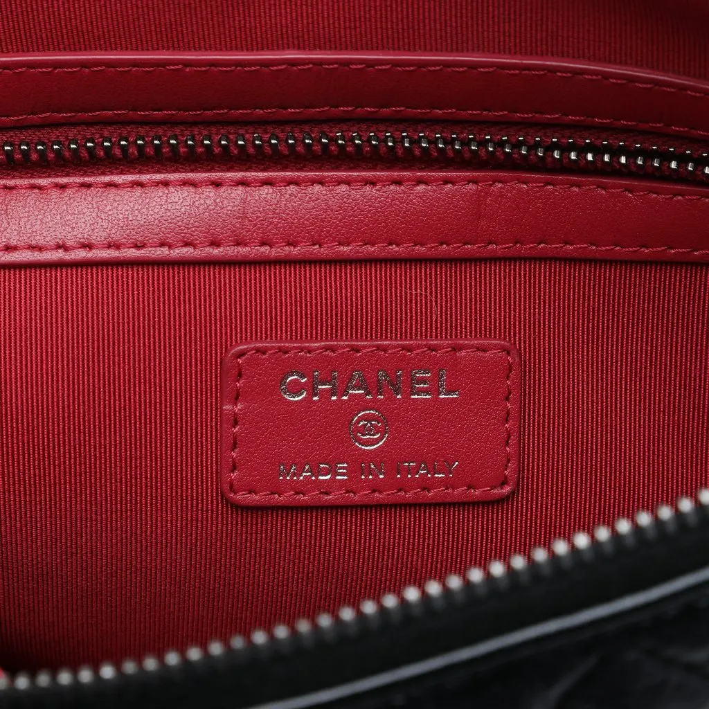 Chanel Medium Aged Calfskin Gabrielle O Case Clutch Black Leather Very good - Box View