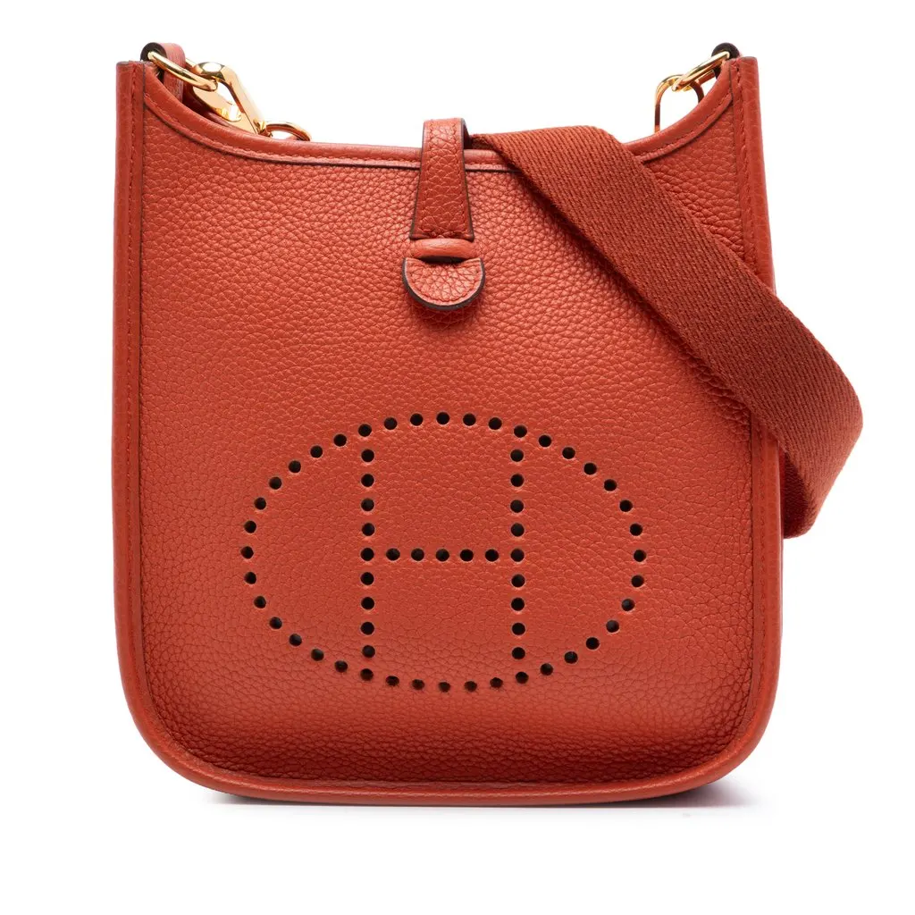Hermès Clemence Evelyne TPM 16 Orange Leather Very good - Front View