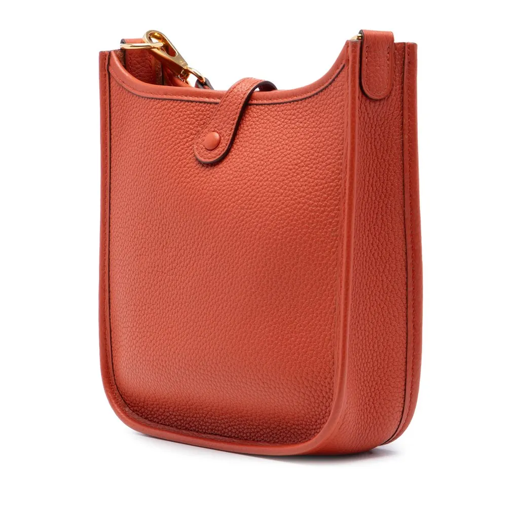 Hermès Clemence Evelyne TPM 16 Orange Leather Very good - Back View