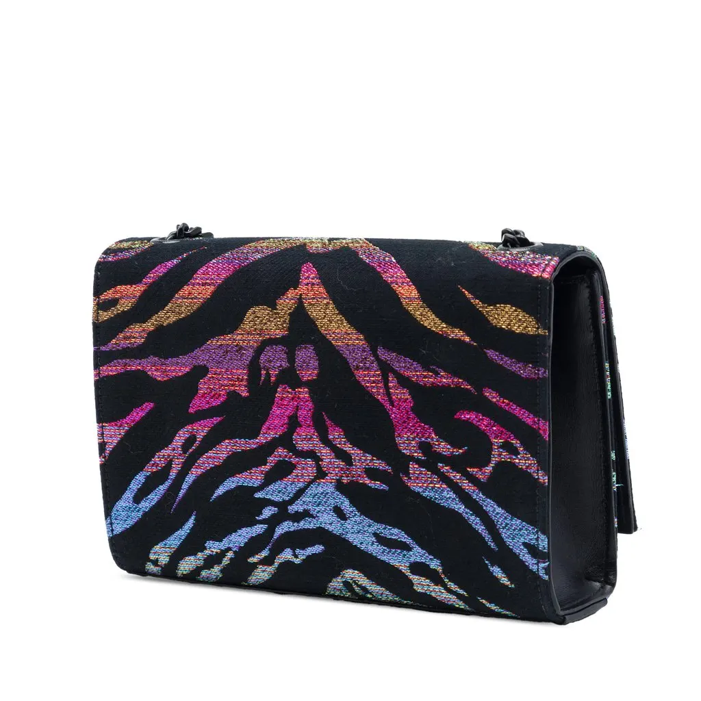 Saint Laurent Small Canvas Metallic Tiger Print Monogram Kate Crossbody Black Very good - Back View