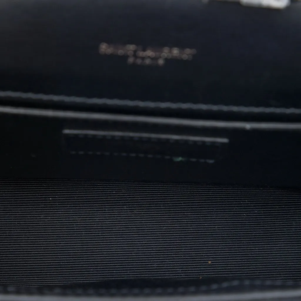Saint Laurent Small Canvas Metallic Tiger Print Monogram Kate Crossbody Black Very good - Model View