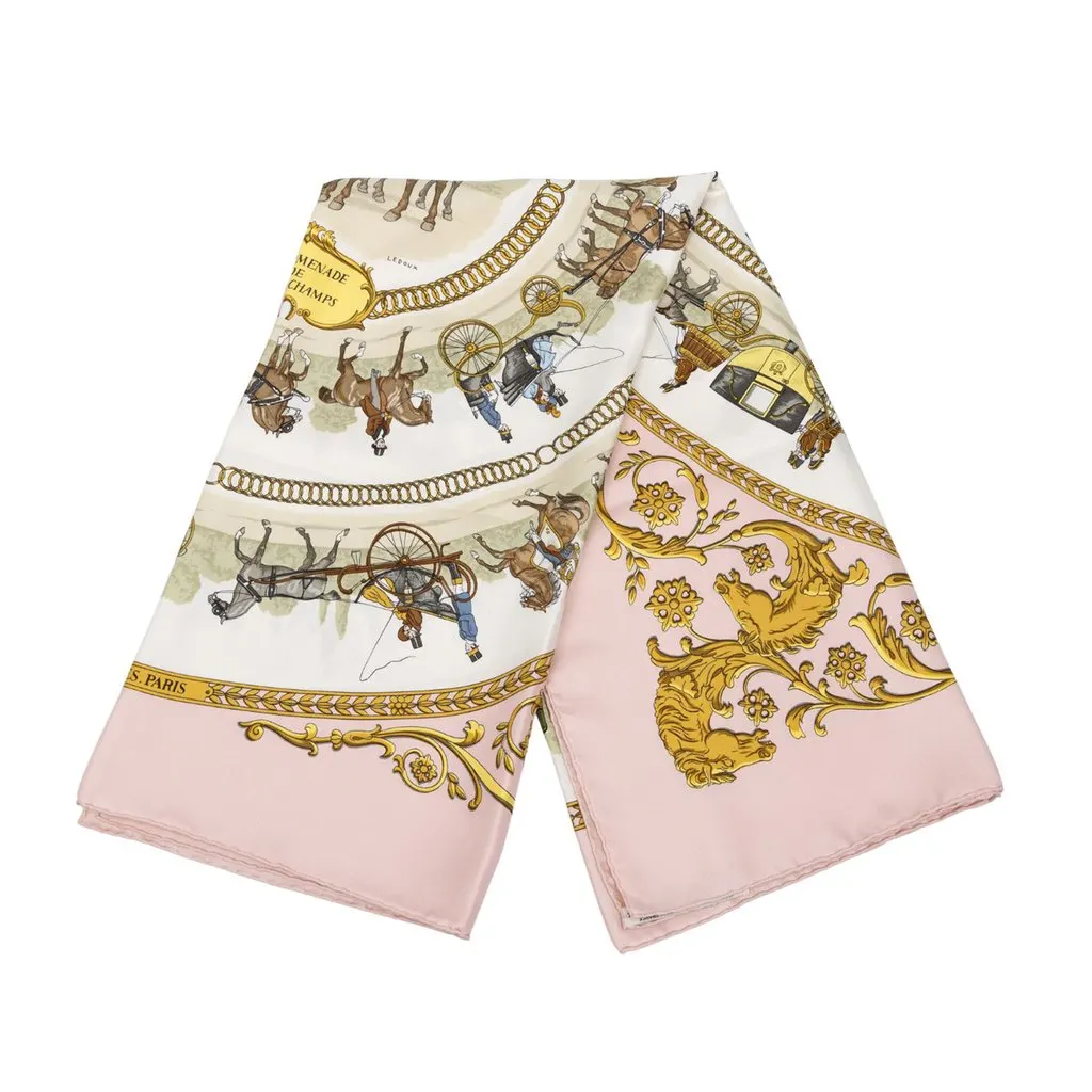 Hermès La Promenade De Longchamps Silk Scarf 90