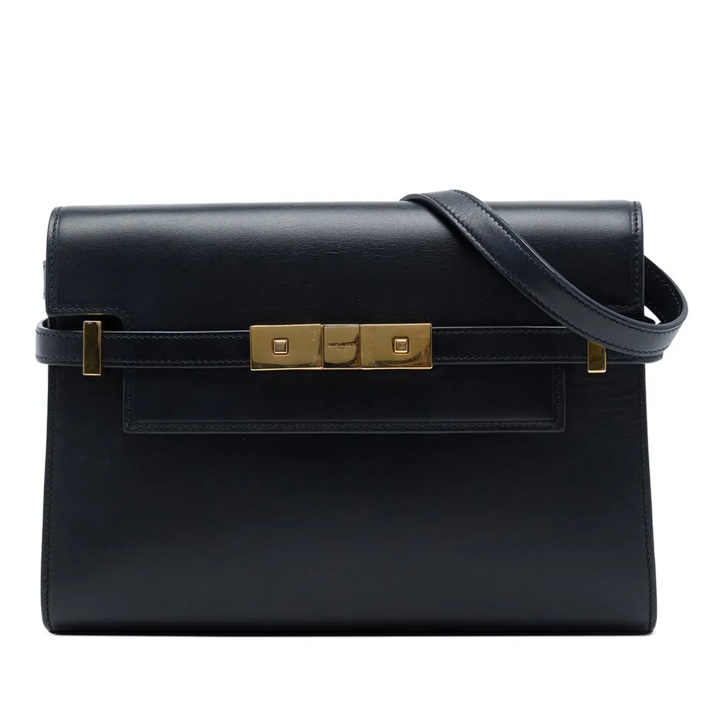 Saint Laurent Small Leather Manhattan Shoulder Bag Black Leather Very good - Front View