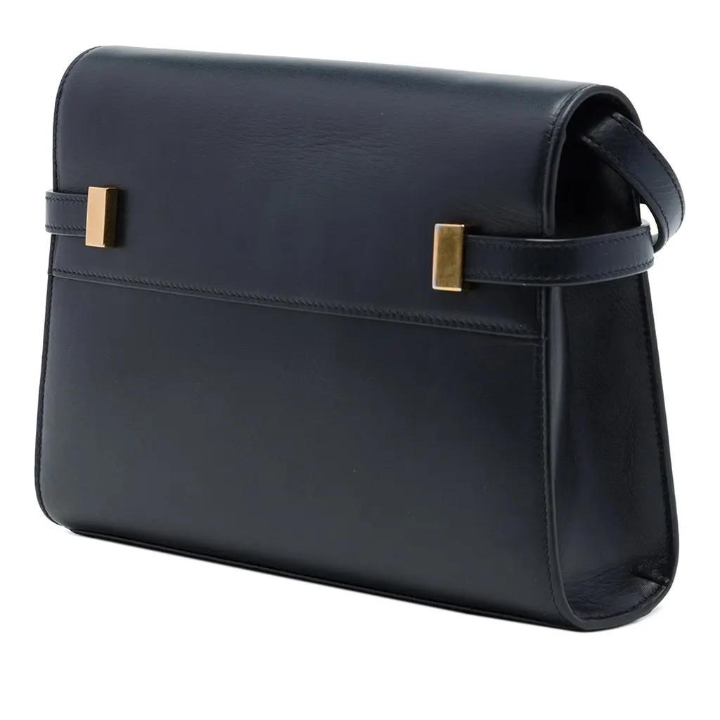 Saint Laurent Small Leather Manhattan Shoulder Bag Black Leather Very good - Back View