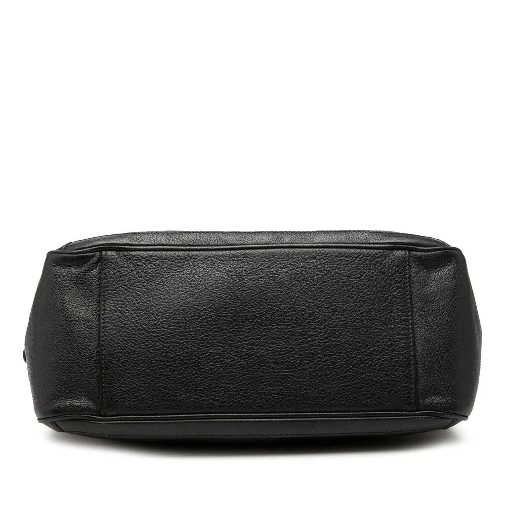 Salvatore Ferragamo Buffalo Leather Fanya Chain Tote Black Leather Very good - Inside View