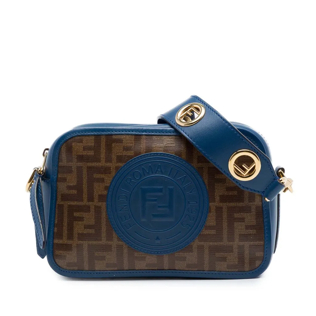 Fendi Zucca Coated Canvas FF Logo Camera Bag Brown Very good - Front View