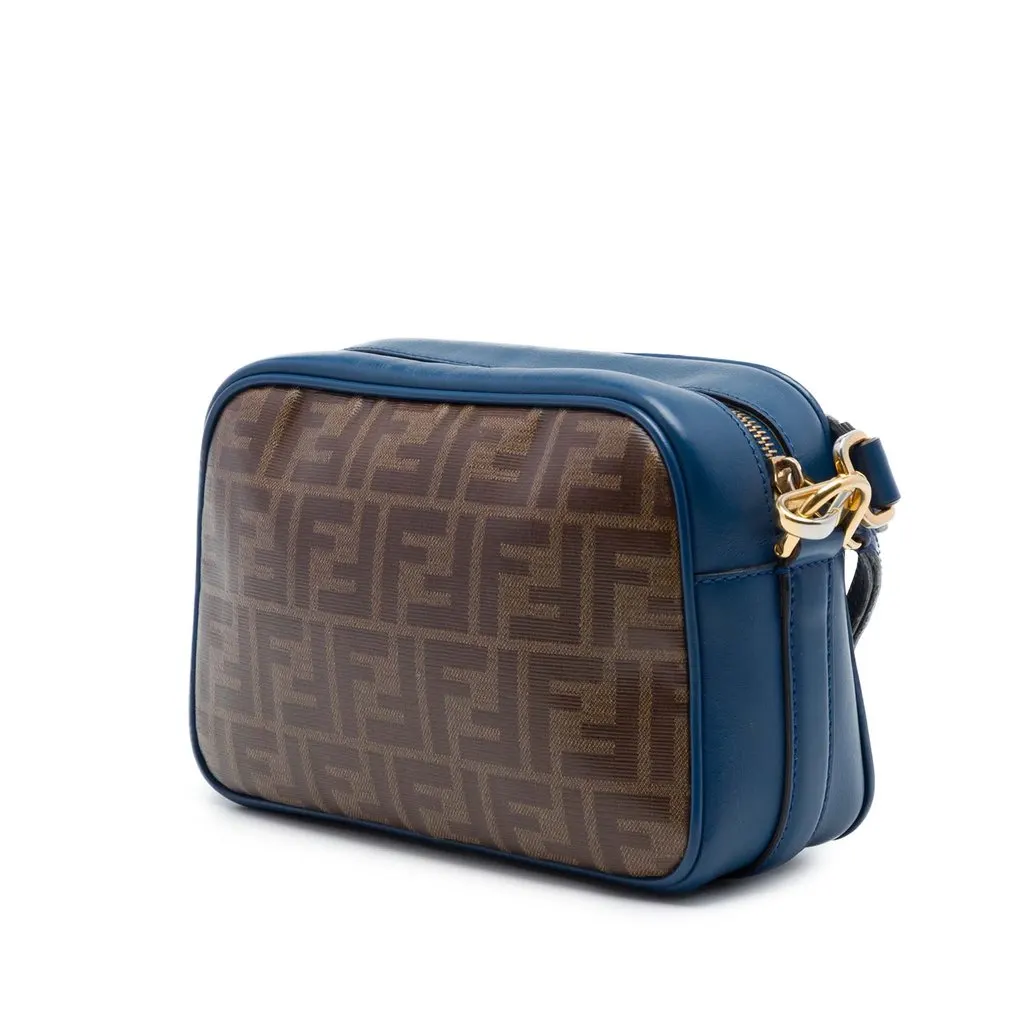 Fendi Zucca Coated Canvas FF Logo Camera Bag Brown Very good - Back View