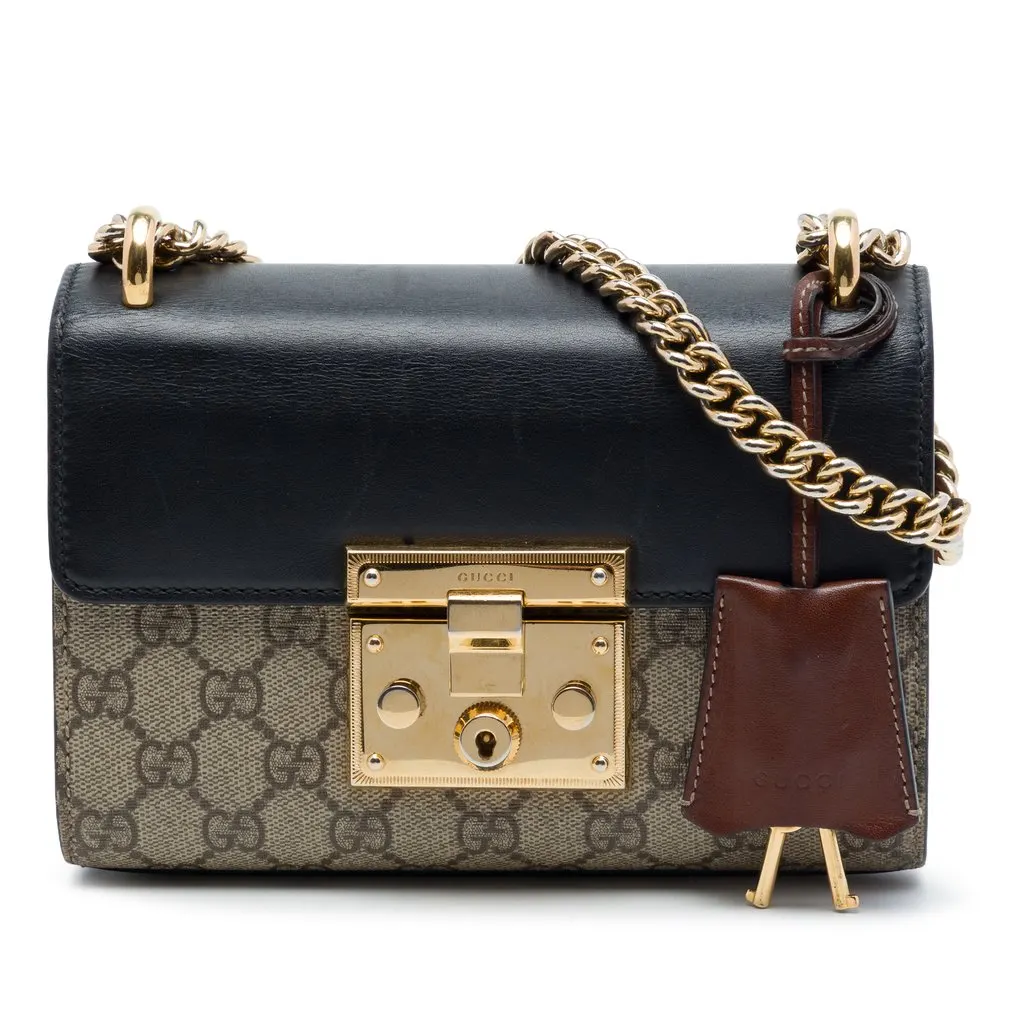 Gucci Small GG Supreme Padlock Crossbody Beige Very good - Front View