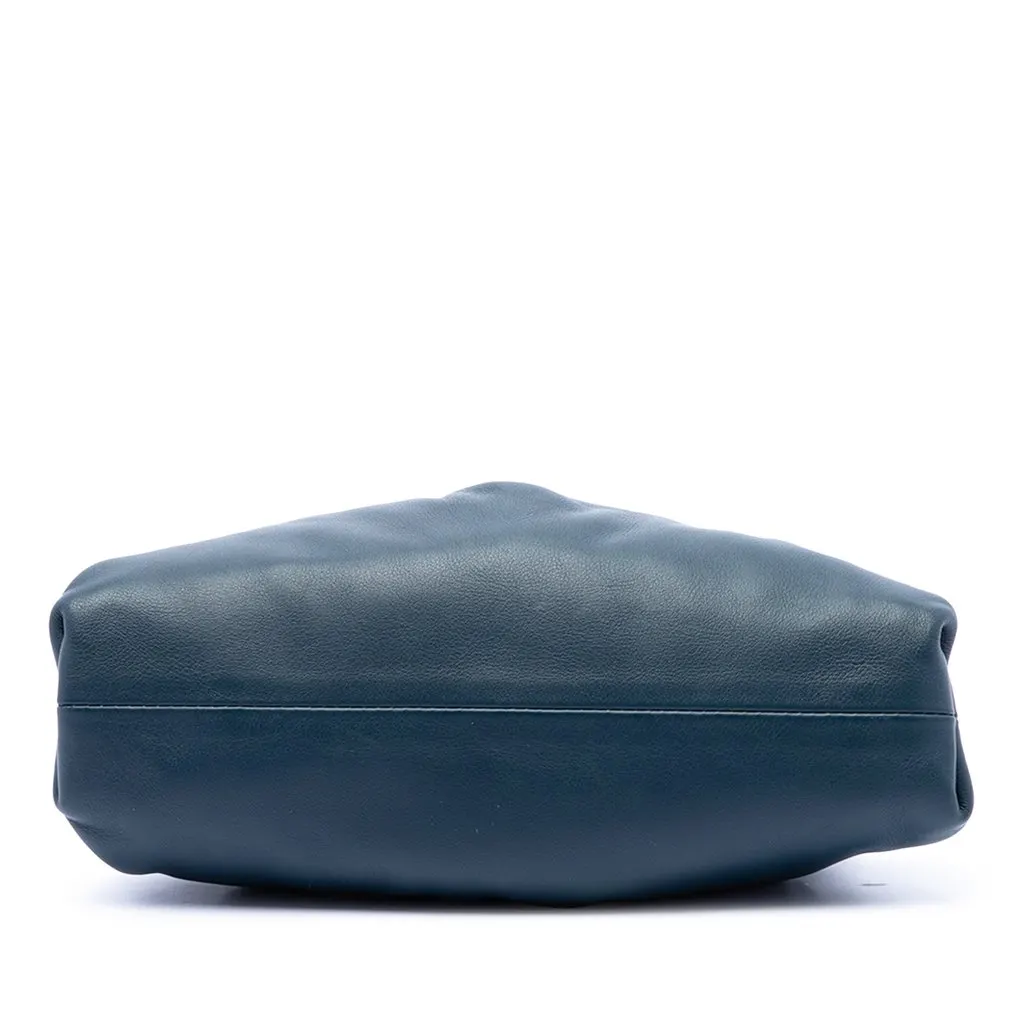 Bottega Veneta Lambskin The Mini Pouch Crossbody Blue Leather Very good - Inside View