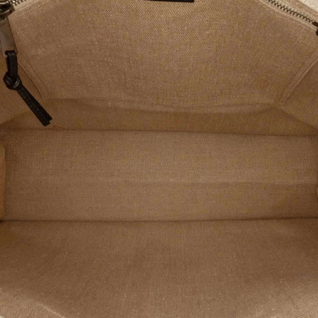 Saint Laurent Large Canvas Rive Gauche Tote Beige Canvas Good - Model View