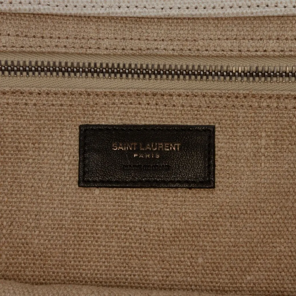 Saint Laurent Large Canvas Rive Gauche Tote Beige Canvas Good - Box View