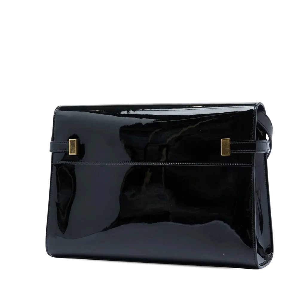 Saint Laurent Medium Patent Manhattan Shoulder Bag Black Leather Very good - Back View