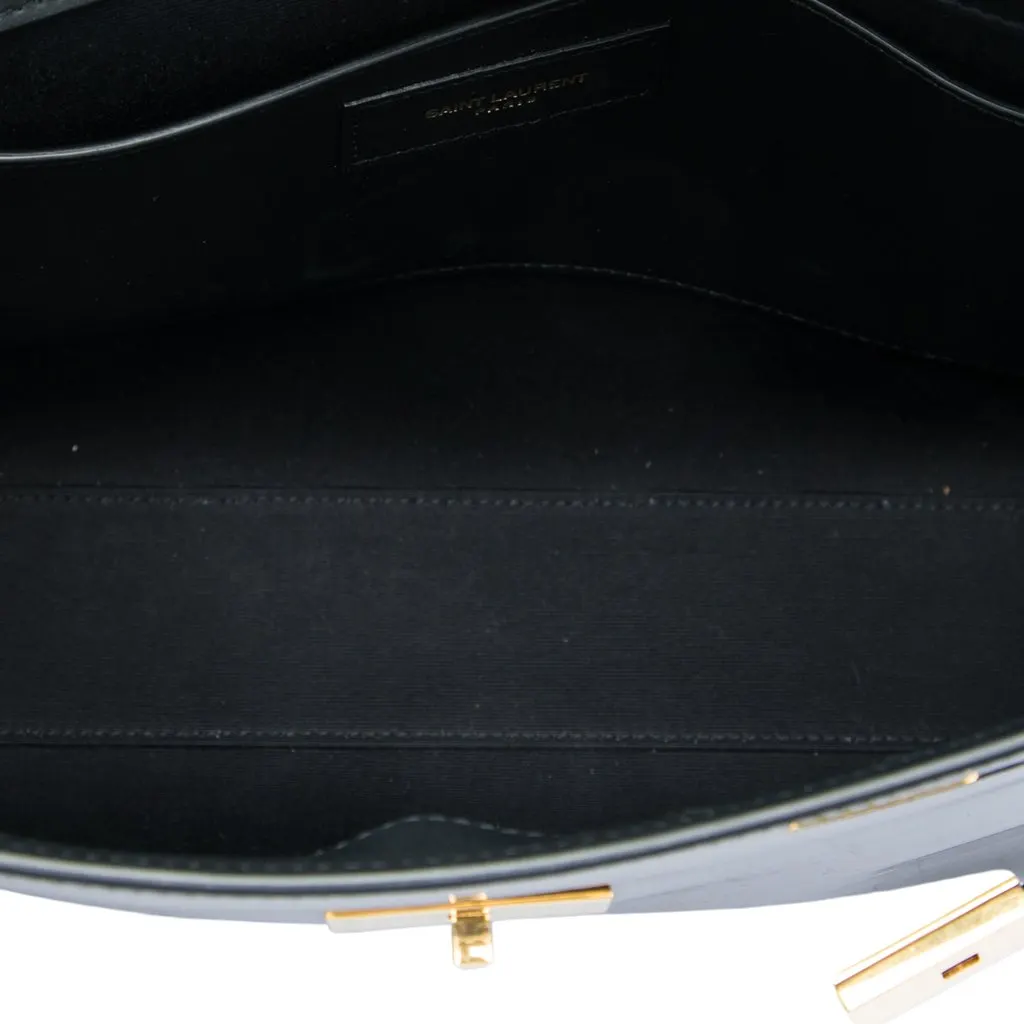 Saint Laurent Medium Patent Manhattan Shoulder Bag Black Leather Very good - Model View
