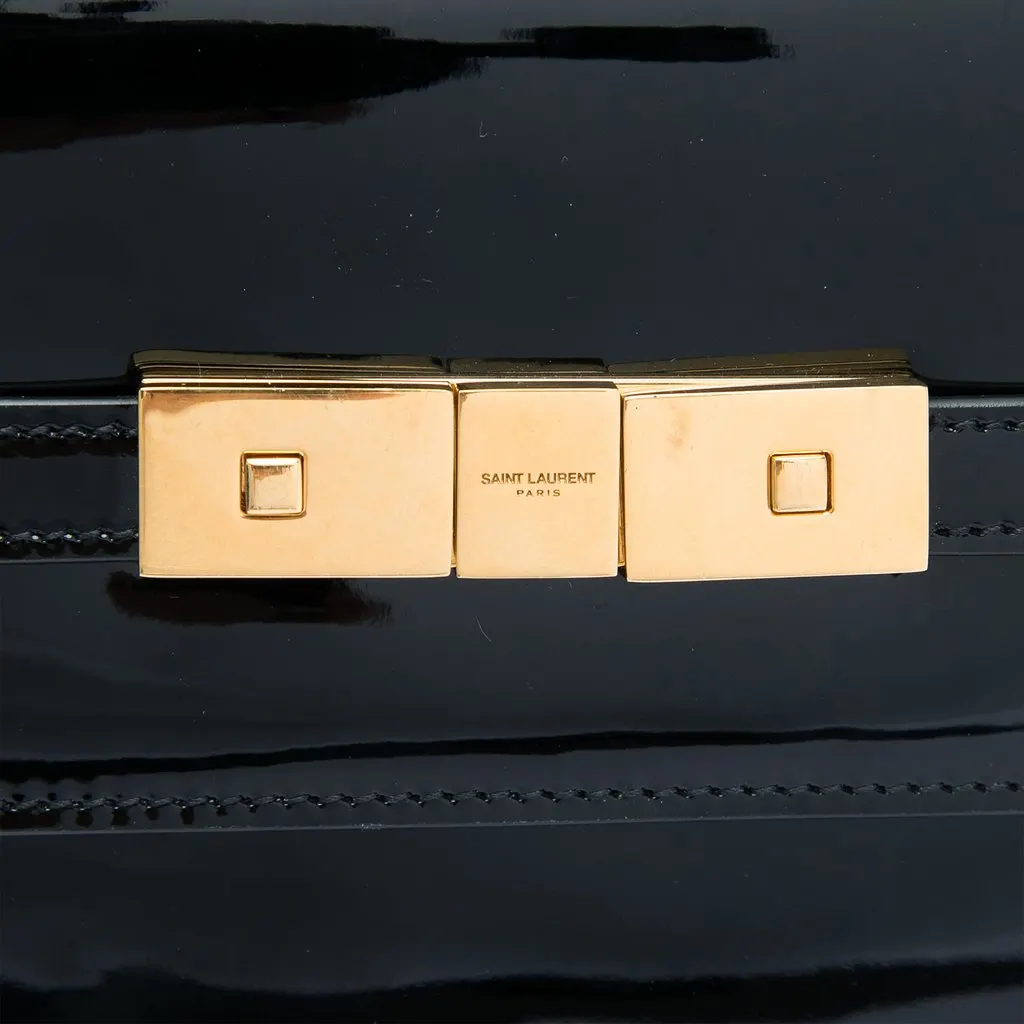 Saint Laurent Medium Patent Manhattan Shoulder Bag Black Leather Very good - Box View