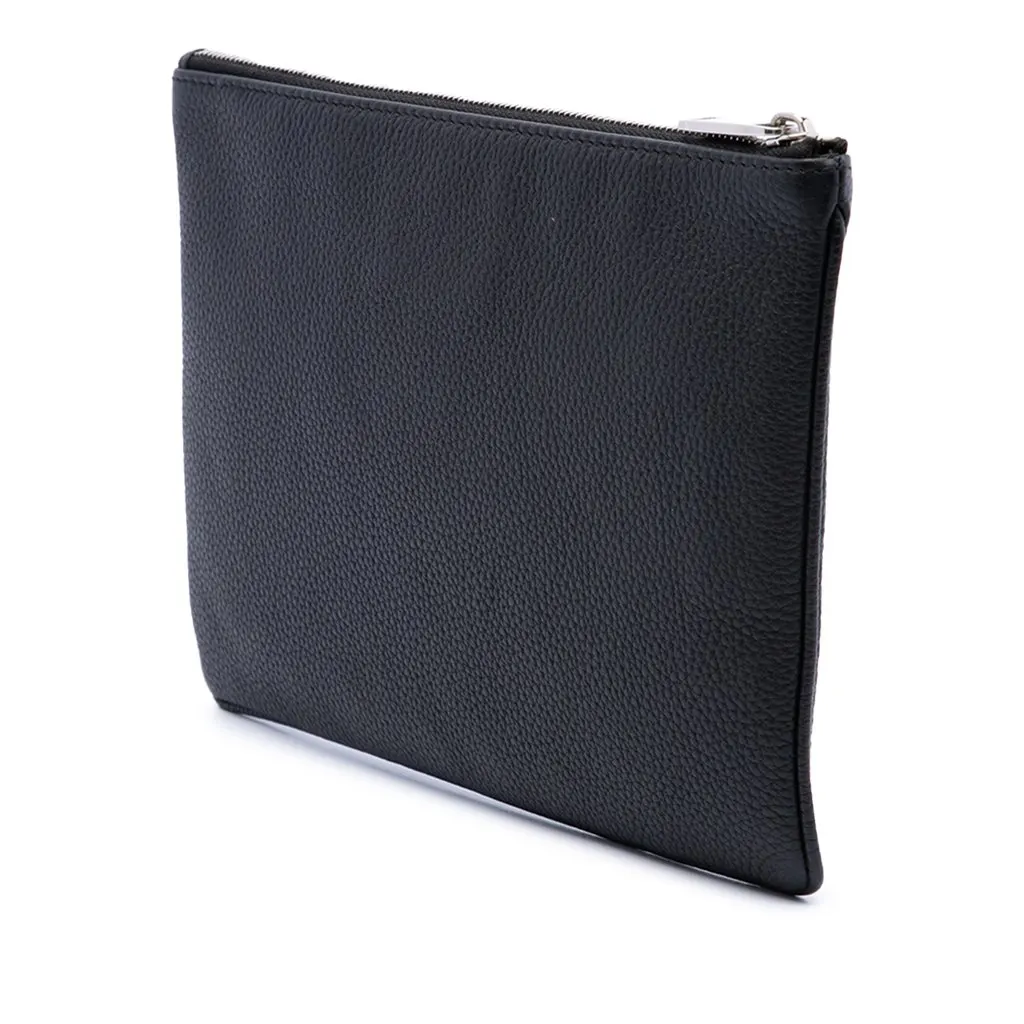 Dior Grained Calfskin Atelier Clutch Black Leather Very good - Back View