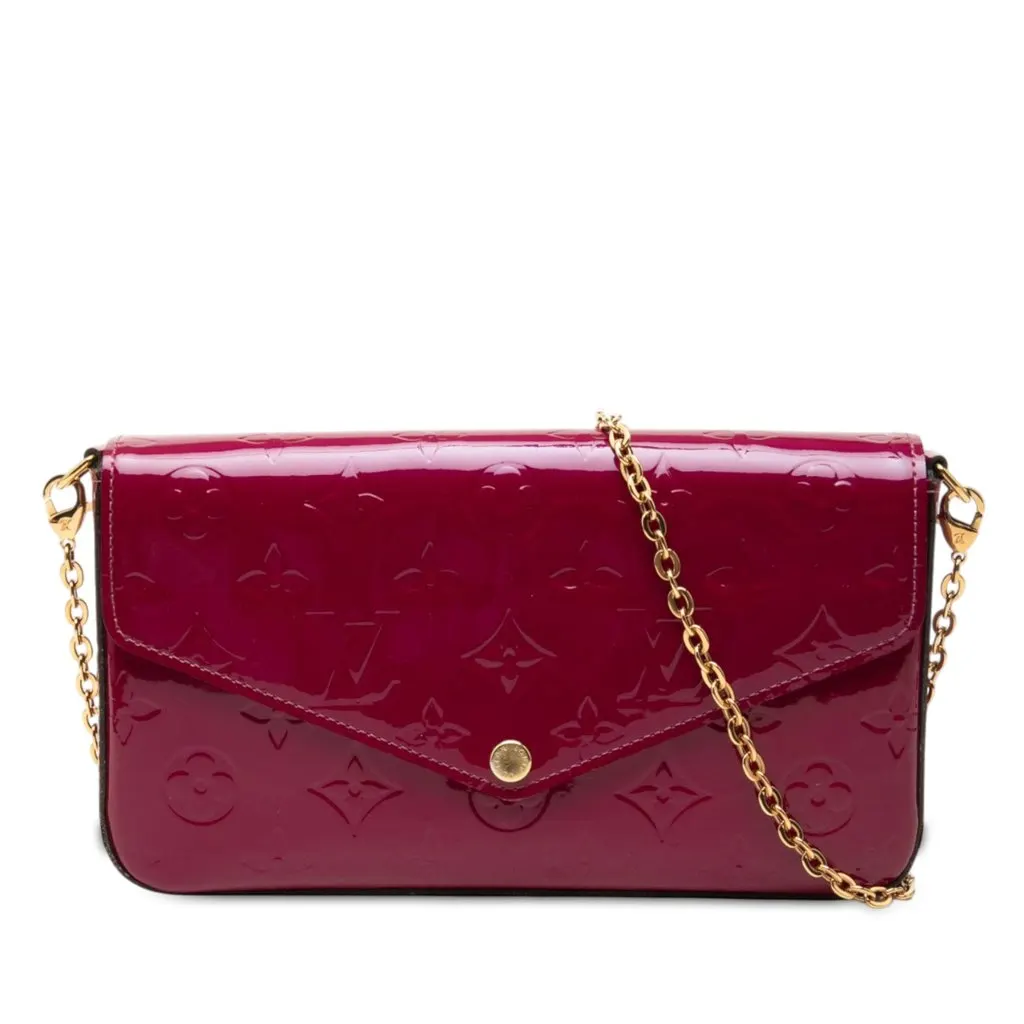 Louis Vuitton Monogram Vernis Pochette Felicie Pink Leather Very good - Front View