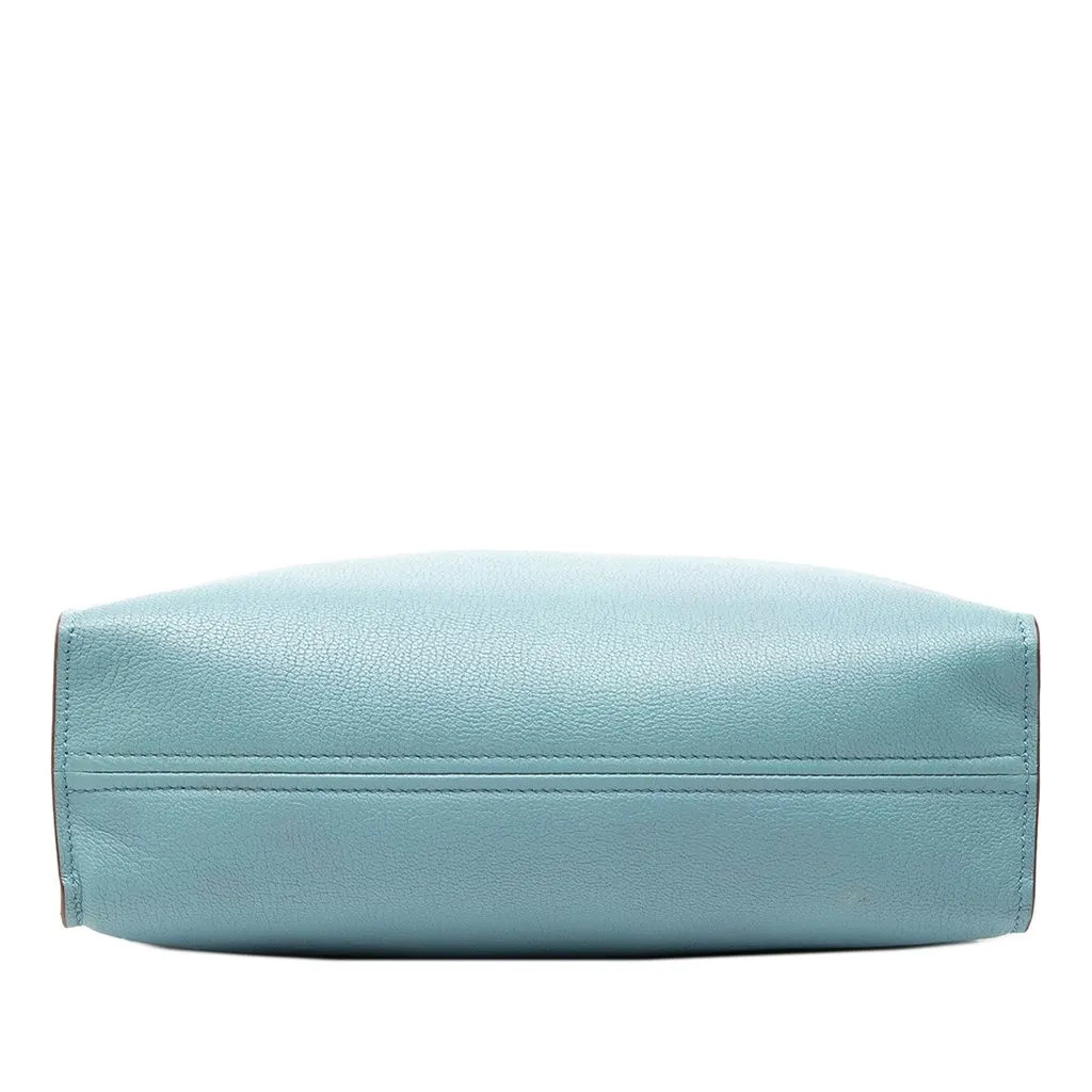 Miu Miu Goatskin Madras Embossed Logo Satchel Blue Leather Very good - Inside View