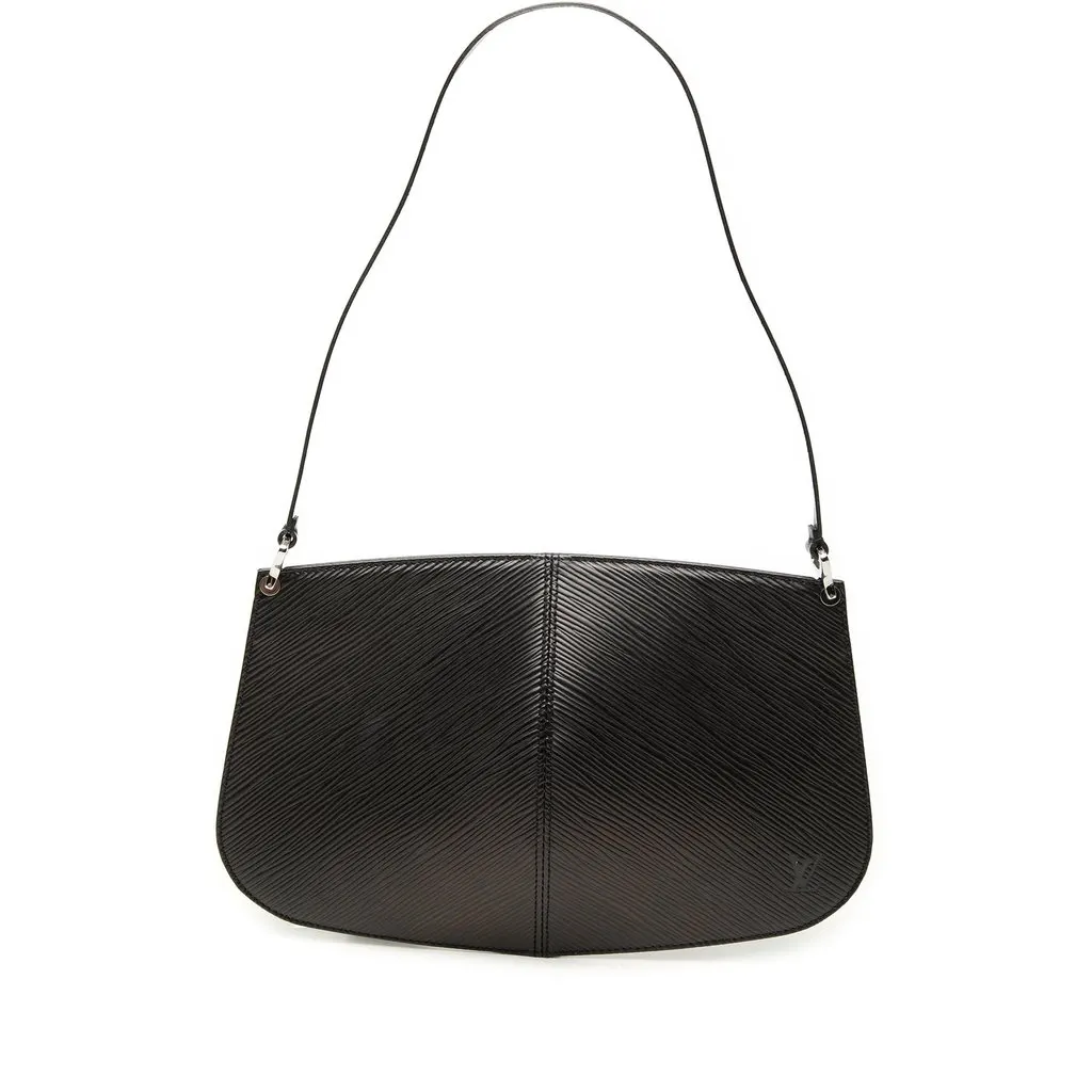 Louis Vuitton Epi Demi Lune Pochette Black Leather Very good - Front View