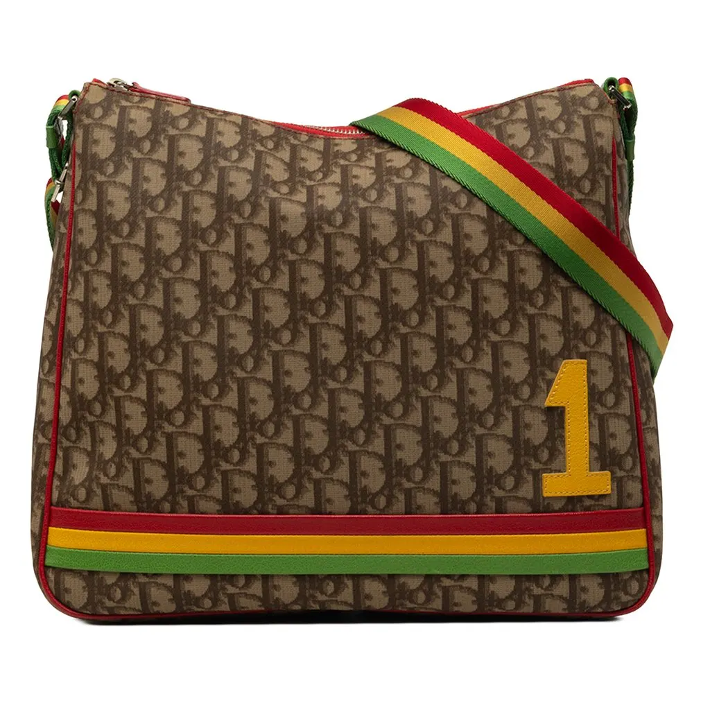 Dior Oblique Canvas Rasta Crossbody Brown Very good - Front View