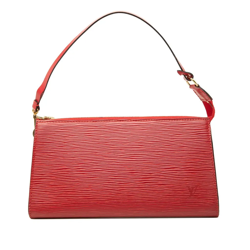 Louis Vuitton Epi Pochette Accessoires Red Leather Good - Front View